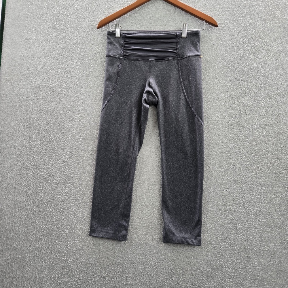 Lululemon Women Activewear Pants 6‎ Gray Capri Yoga Legging Athletic 17" Inseam